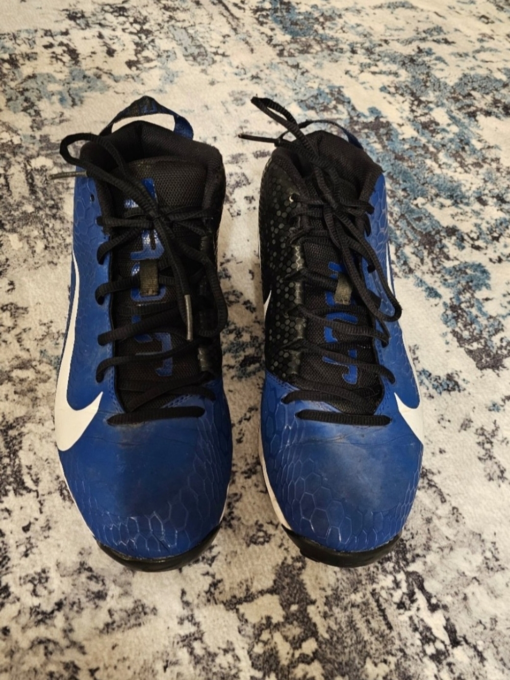 💥💥3 For $30💥💥 Nike Men's Blue and Black Sneakers with White Swoosh